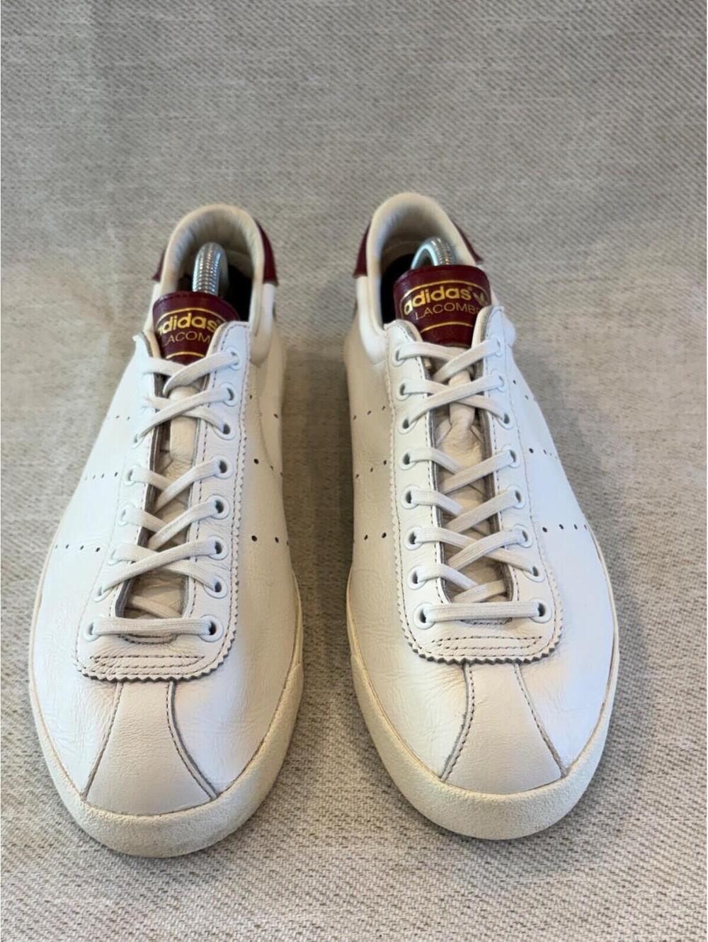 adidas Originals Lacombe White Deep Burgundy Gold Men's Size 12.5 DB3014 - Picture 3 of 10